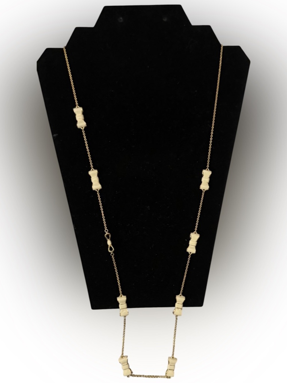 Kate Spade New York White Gold Take A Bow Necklace